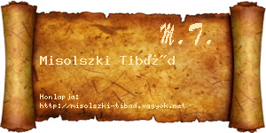 Misolszki Tibád névjegykártya